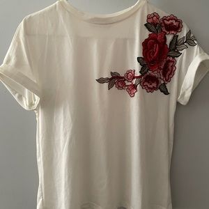 I embroidered white shirt